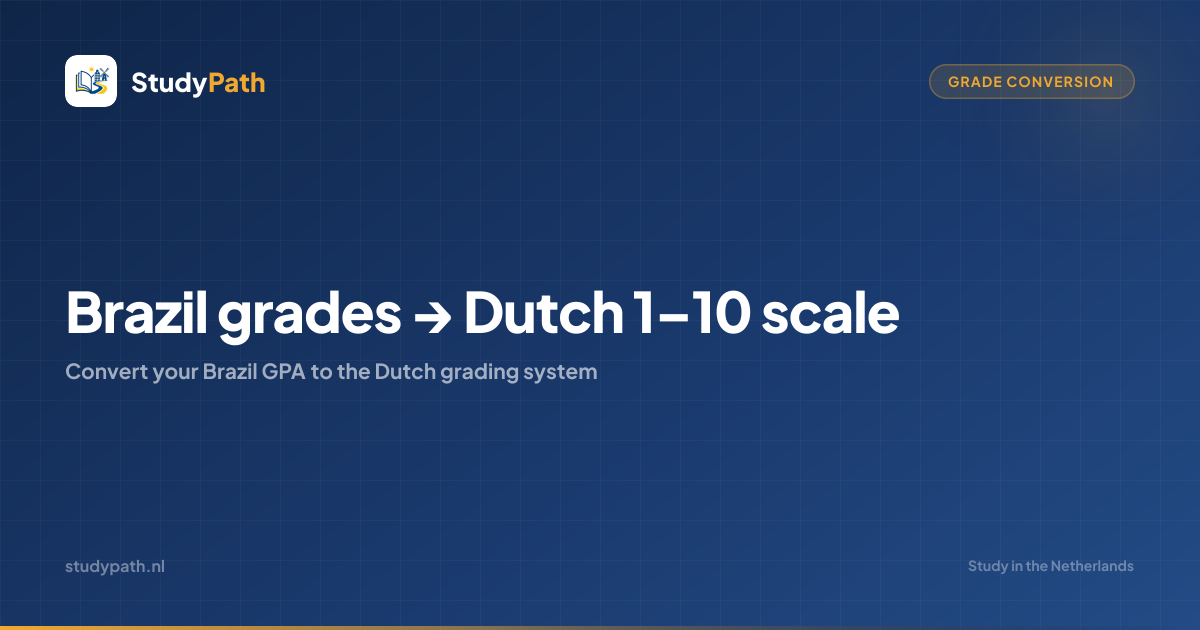 Brazil Grade Conversion to the Dutch Grading System | StudyPath
