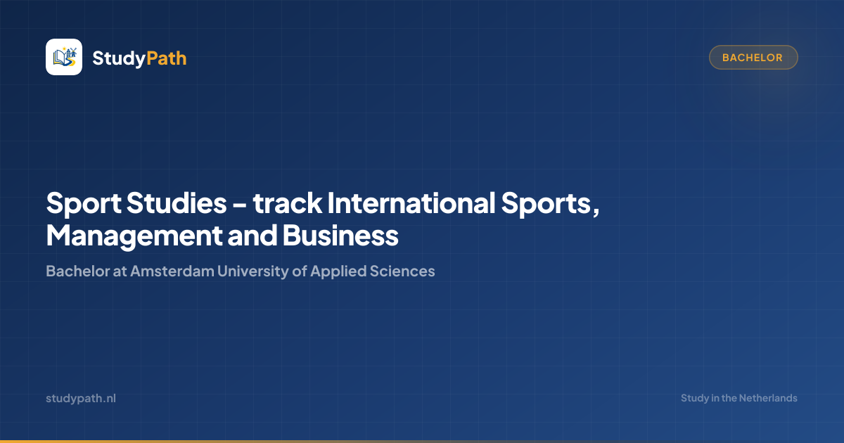 Sport Studies - track International Sports, Management and Business ...