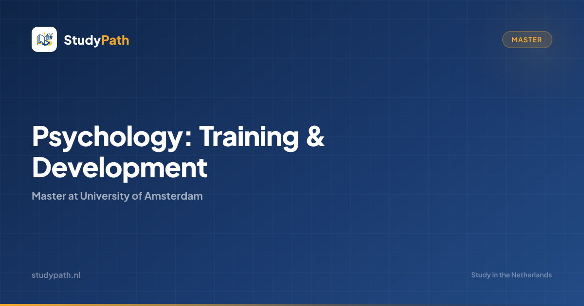 Psychology: Training & Development (Master) | University of Amsterdam ...