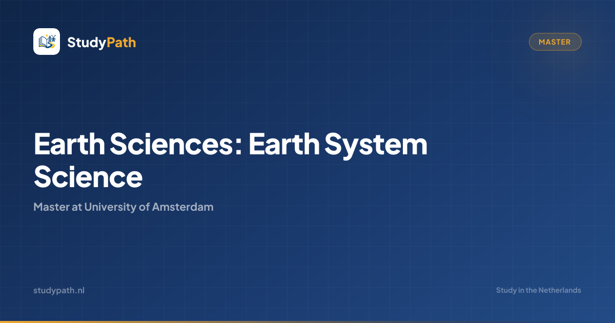 Earth Sciences: Earth System Science (Master) | University of Amsterdam ...