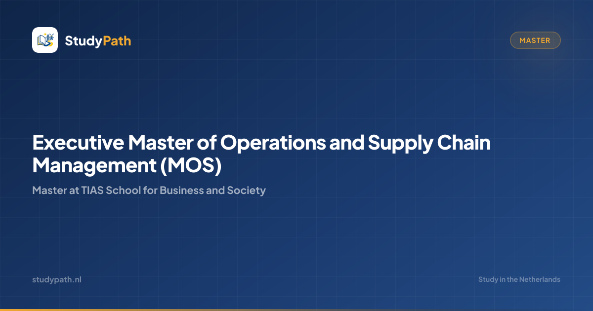 Executive Master of Operations and Supply Chain Management (MOS ...