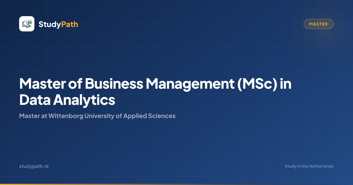 Master of Business Management (MSc) in Data Analytics (Master ...
